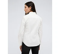 Kenneth Cole Women's Fitted Button-Front Long-Sleeve Shirt