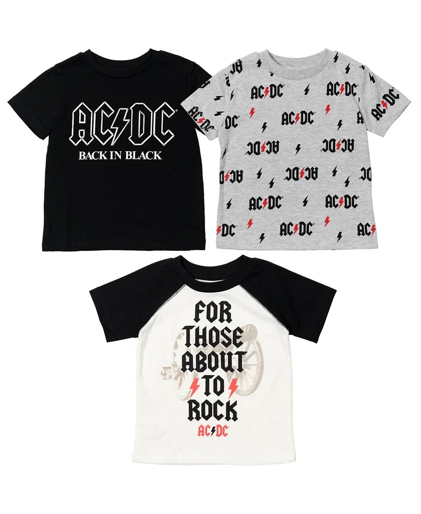 Ac/Dc Toddler Boys 3 Pack T-Shirts to