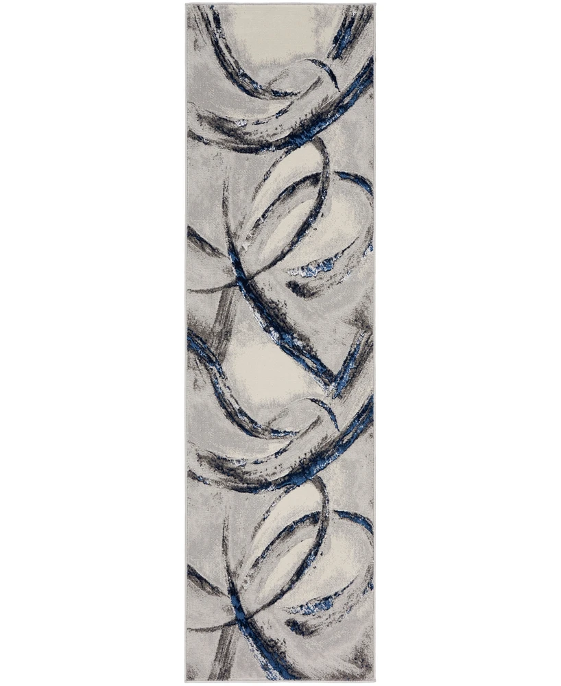 Inspire Me! Home Decor Brushstrokes BSK02 2'2"x7'6" Runner Area Rug