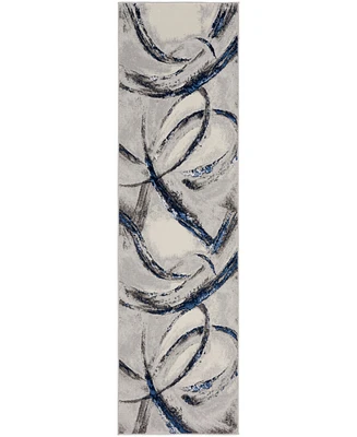 Inspire Me! Home Decor Brushstrokes BSK02 2'2"x7'6" Runner Area Rug