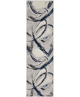 Inspire Me! Home Decor Brushstrokes BSK02 2'2"x7'6" Runner Area Rug