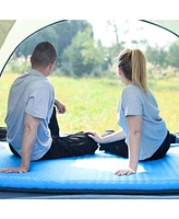 KingCamp 2 Person Self Inflating Double Air Camping Sleeping Pad, Blue/Charcoal