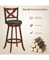 Costway Set of 2 Bar Stools 30'' Classic Bar Height Swivel Chairs for Kitchen Pub