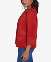 Alfred Dunner Petite Harvest Moon Timeless Faux Suede Jacket