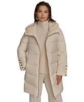 Donna Karan New York Women's Hooded Down Puffer Coat