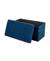 Seville Classics Tufted Storage Trunk Ottoman