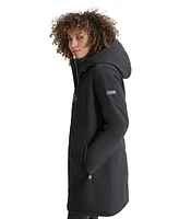Dkny Womens Hooded Bibbed Zip-Front Puffer Coat