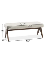 Maison Boucle Breakfast Nook Bench Cushioned Dining with V-Shaped Legs,Dining Table Seat Restaurant Banquette Seating-Maison