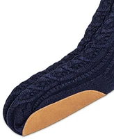 Polo Ralph Lauren Men's Chunky Cable-Knit Suede-Bottom Socks