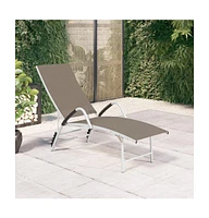 vidaXL Sun Lounger Textilene and Aluminum Taupe