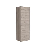 Portugal Armoire 70H", Double Door Cabinet, Two Drawers, Metal Handles, Rod