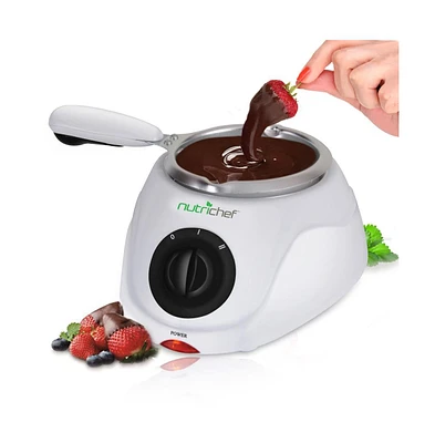 NutriChef Electric Chocolate Melting Pot Fondue Set, 0.55 lbs Capacity