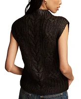 Lucky Brand Women's Metallic Cable-Knit Sweater Vest