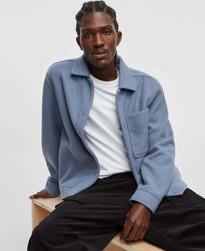 Mode of One Men's Long-Sleeve Knit Trucker Jacket, Exclusively at Macy's