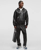 Mode of One Men's Faux-Leather Hoodie, Exclusively at Macy's