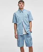 Mode of One Men's Cosell Denim Shirt, Exclusively at Macy's