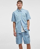 Mode Of One Mens Cosell Denim Shirt Cargo Jean Shorts Exclusively At Macys