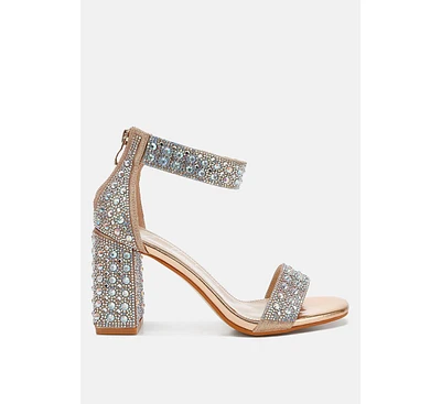 London Rag Cady Rhinestones And Sequins Block Sandals