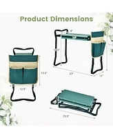 Costway Garden Kneeler and Seat, Foldable Garden Stool Heavy Duty Gardening Bench