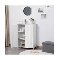 Yaheetech Free Standing Bathroom Cabinet with 2 Durable Doors and 2 Adjustable Shelves