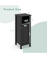 Gymax Bathroom Storage Organizer Narrow Floor Cabinet w/ 2-Tier Open Compartment