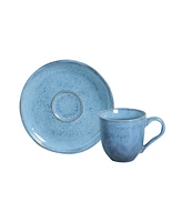 Porto Brasil Stoneware Coffee Cup and Saucer Set