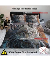 Slickblue Ultra Soft Wolf Warrior Duvet Cover Set for Kids & Teens Cozy Bedding with Pillowcase