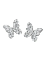 Suzy Levian New York Suzy Levian White Sterling White Cubic Zirconia Butterfly Earrings