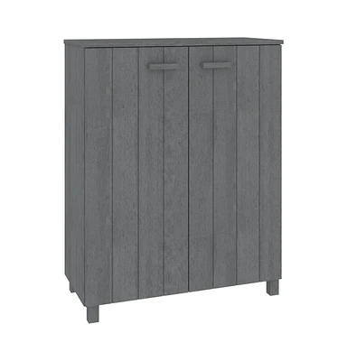 vidaXL Shoe Cabinet Hamar Dark Gray 33.5"x15.7"x42.5" Solid Wood Pine