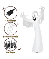 Costway Inflatable Halloween Blow Up Ghost Decoration w/ Built-in Led Light