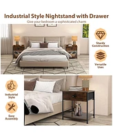 Gymax 2-tier Nightstand Bedside End Sofa Coffee Table for Bedroom Living Room