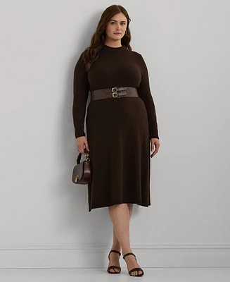 Lauren Ralph Lauren Plus Size Wool-Blend Long-Sleeve Sweater Dress