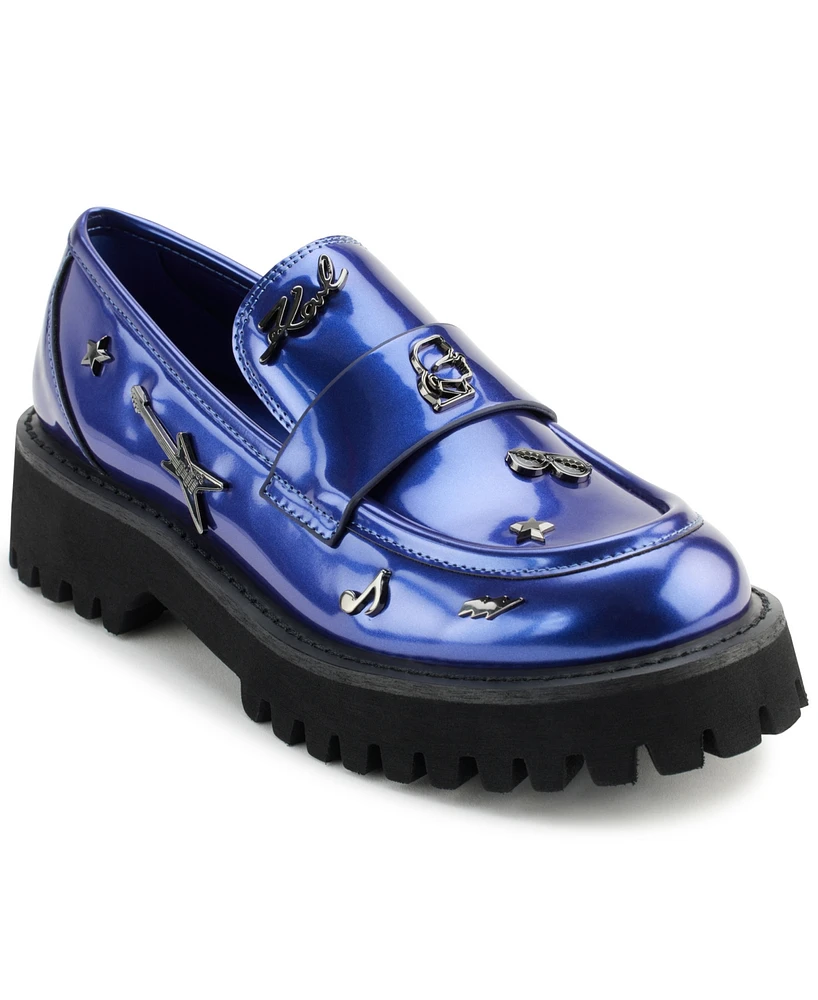 Karl Lagerfeld Paris Women's Gaston Rocker Almond Toe Lug Loafers