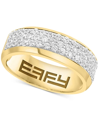 Effy Men's Zircon Pave Band (1-3/4 ct. t.w.) in Gold-Plated Sterling Silver