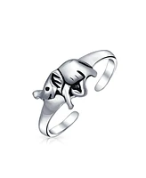 Bling Jewelry Lucky Elephant Midi Toe Ring Oxidized 925 Silver Sterling Adjustable