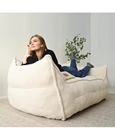 Maison Boucle Set Of 3 Teddy Fabric Bean Bag Set,Living Room Set-Maison