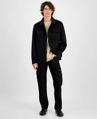 Guess Mens Felt Overshirt Graphic T Shirt Cargo Pants