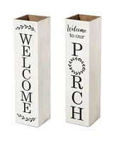 Glitzhome 30"H Double Side Boxed Welcome Porch Sign