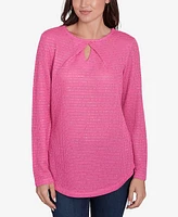 Ruby Rd. Petite Diamond Detail Sequin Knit Top