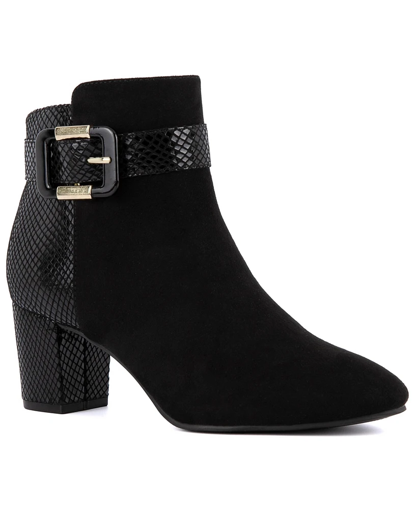 Jones New York Women's Ivyy Buckle Block Heel Ankle Booties