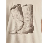 Lucky Brand Women's Cotton Flower Boots Classic Crewneck Tee