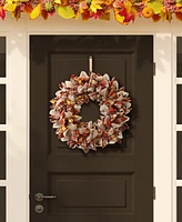 Glitzhome 18.5"D Fall Plaid Wreath