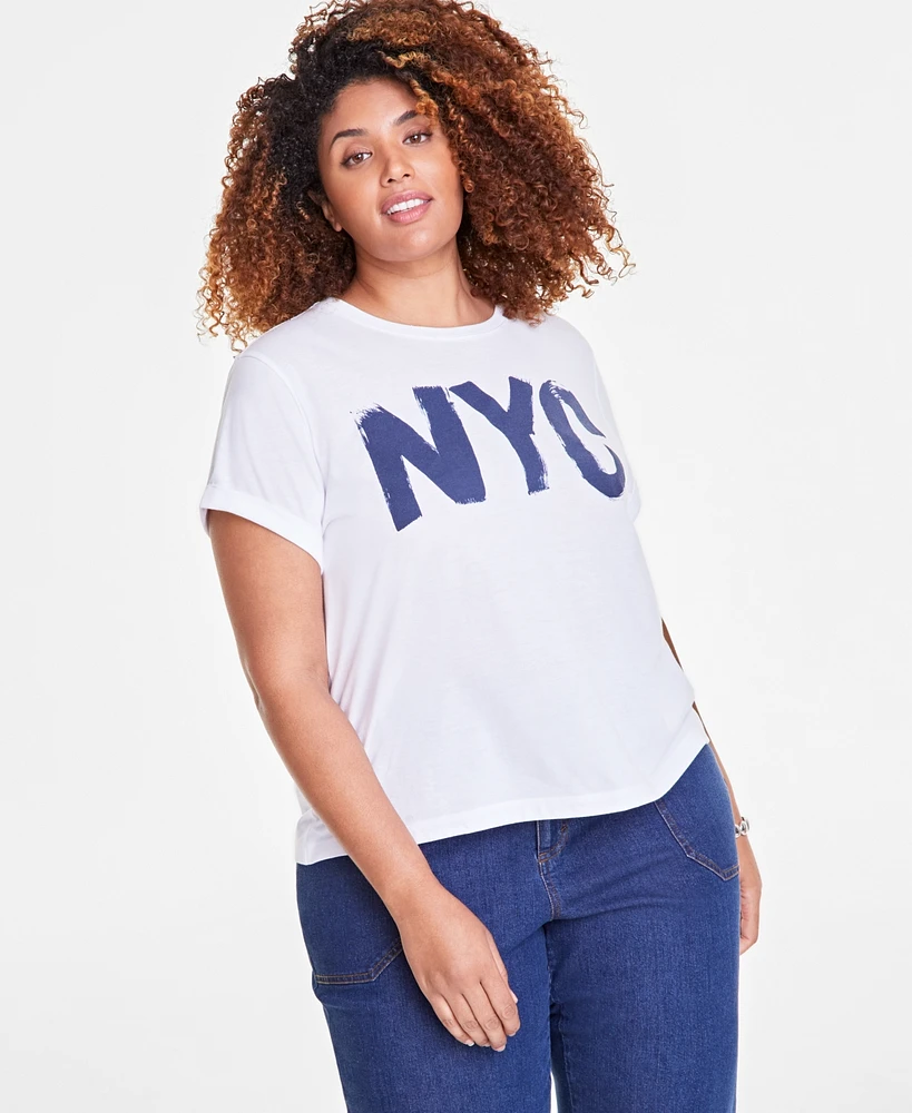 On 34th Trendy Plus Nyc Graphic Print T-Shirt, Exclusively at Macy's