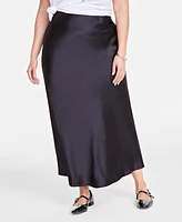 On 34th Trendy Plus Satin A-Line Slip Skirt, Exclusively at Macy's