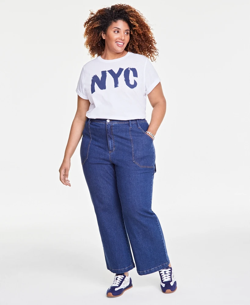 On 34th Trendy Plus High-Rise Carpenter Jeans, Exclusively at Macy's