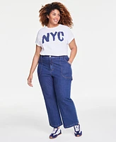 On 34th Trendy Plus High-Rise Carpenter Jeans, Exclusively at Macy's