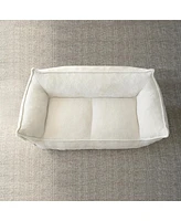 Maison Boucle Upholstered Teddy Fabric Bean Bag Loveseat Sofa-Maison