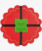 kate spade new york Scallop Edge 15" Round Reversible Placemats, Set of 6