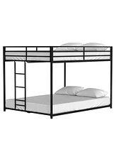 Simplie Fun Adam Sturdy Full over Full Metal Bunk Black for Kids and Adult, Low Profile and Easy Climbing with Stable Ladder