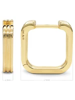 Devata Ribbed Square 14mm Hoop Earrings in 14K Gold, approx. 3.5 grams